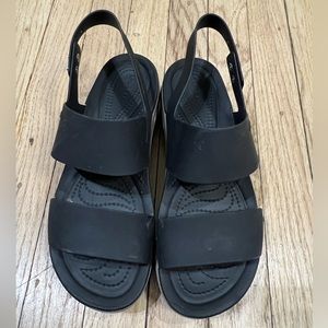 Crocs Brooklyn Low Wedge Sandal - Women's size 9 black